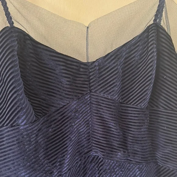 Fendi tulle-trimmed devoré-velvet dress Elegant Navy Blue Velvet Dress Size M 44 - Picture 8 of 11